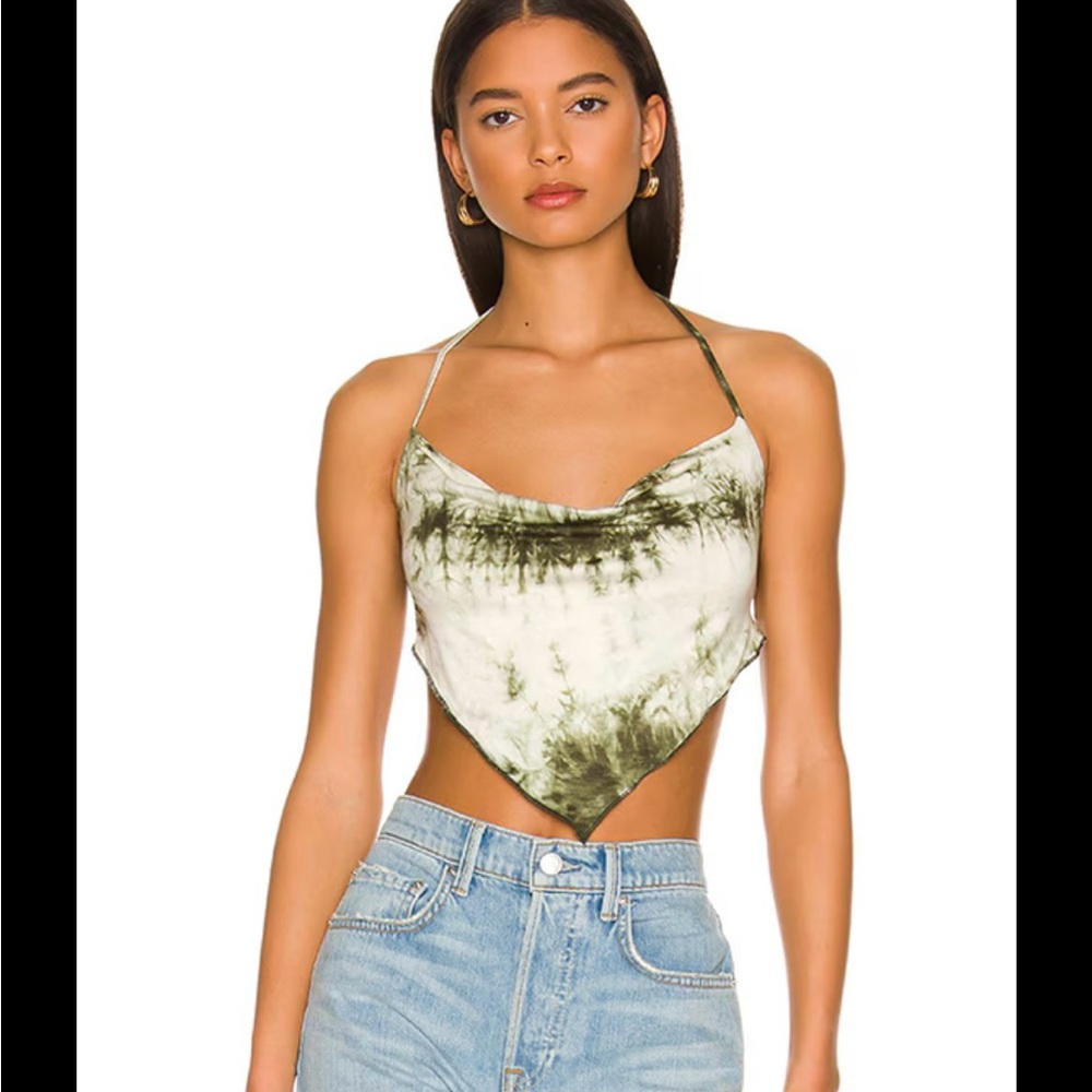 Green Layla Cowl Halter Top